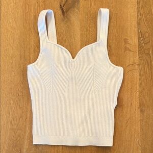 Abercrombie & Fitch White Ribbed Women's Top